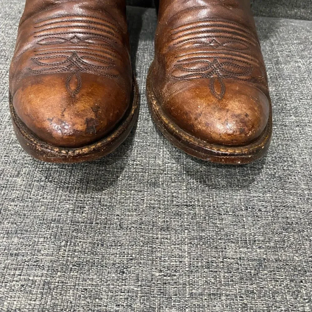 Justin Boots Embossed Brown Western Boots